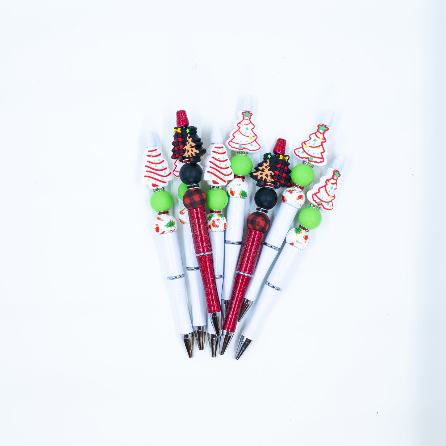 White Christmas tree Beadable Pens